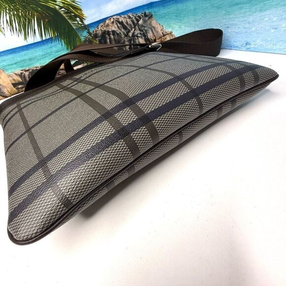 Coach Plaid Trans Atlantic Leather Messenger Bag F70751 Leather Trim, Crossbody, - Picture 7 of 13